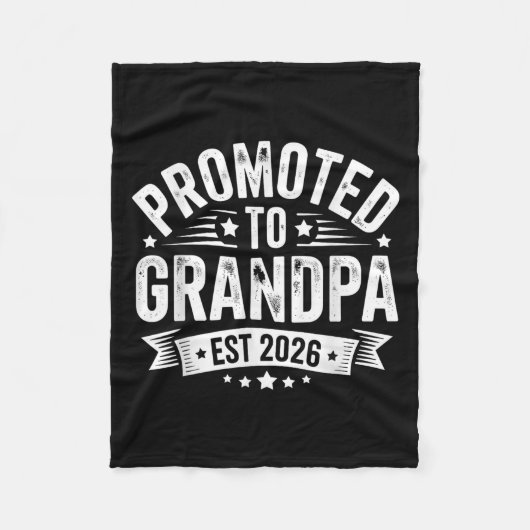 Gepromoveerd tot Opa Est 2026 Grootouders Baby Ann Fleece Deken (Voorkant)