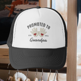 Gepromoveerd tot Opa Est Jaar Baby Handafdrukken Trucker Pet