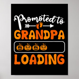 Gepromoveerd tot opa Loading Pumpkin Halloween Gra Poster