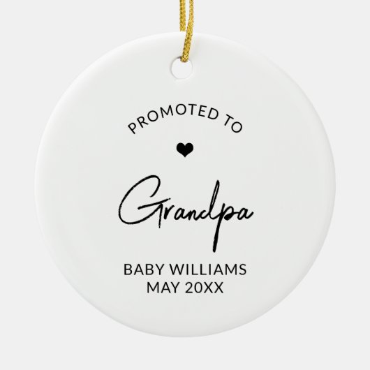 Gepromoveerd tot opa oma nieuwe baby aankondiging keramisch ornament (Voorkant)