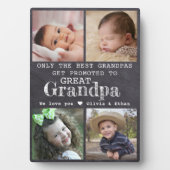 Gepromoveerd tot overgrootvader 4 foto schoolbord fotoplaat (voorkant)