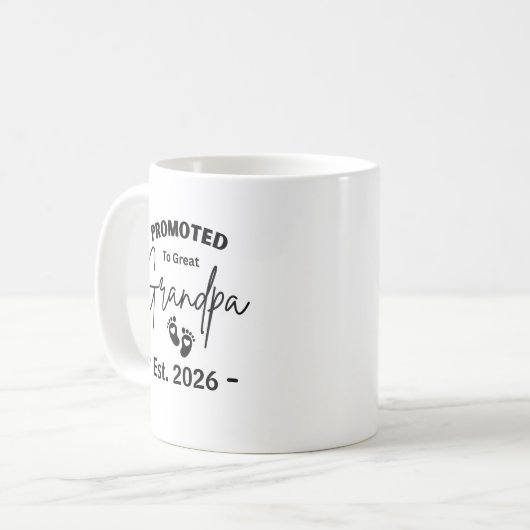 Gepromoveerd tot overgrootvader naar EST 2026 Koffiemok (Voorkant links)