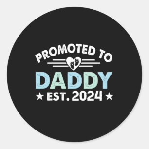 Gepromoveerd tot papa 2024 papa om te zijn ronde sticker