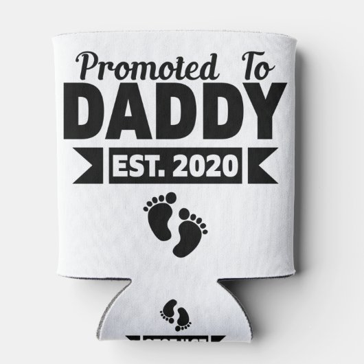 Gepromoveerd tot papa vaderdag cadeau blikjeskoeler (Achterkant)