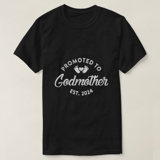 Gepromoveerd tot peetmoeder est 2024 Grappig nieuw T-shirt (Design voorkant)