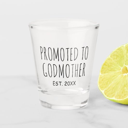 Gepromoveerd tot peettante | Nieuw Baby Gift Shot  Shot Glas (Voorkant)