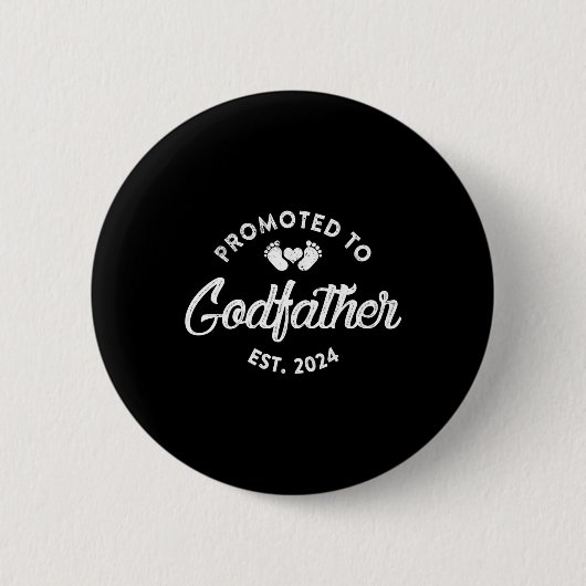 Gepromoveerd tot peetvader est 2024 Grappige nieuw Ronde Button 5,7 Cm (Voorkant)