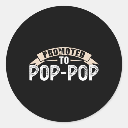 Gepromoveerd tot Pop-Pop opa Ronde Sticker (Voorkant)