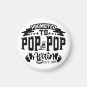 Gepromoveerd tot Pop Pop opnieuw EST 2025 Funny Gr Magneet (Voorkant)
