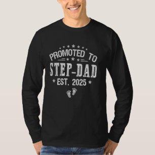 Gepromoveerd tot Step-Dad est.2025 Vaderdag Eerste T-shirt