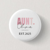 Gepromoveerd tot Tante Est 2025 | Gepersonaliseerd Ronde Button 3,2 Cm (Voorkant)