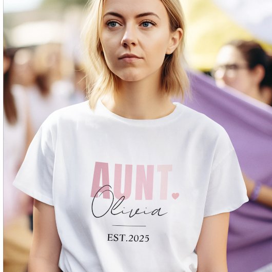 Gepromoveerd tot Tante Est 2025 | Gepersonaliseerd T-shirt