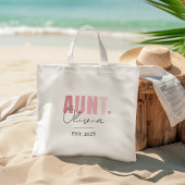 Gepromoveerd tot Tante Est 2025 | Gepersonaliseerd Tote Bag