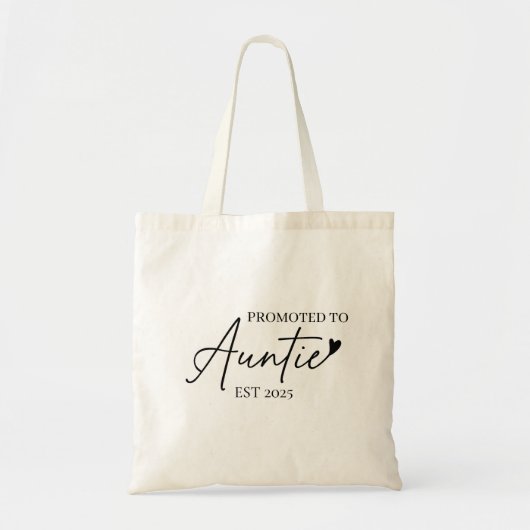 Gepromoveerd tot tante EST 2025 | Nieuwe tante cad Tote Bag (Voorkant)