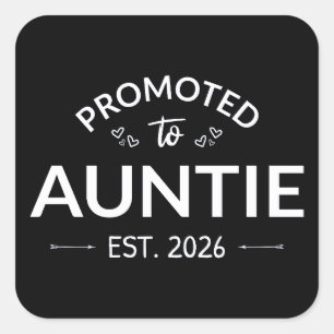 Gepromoveerd tot tante Est. 2026 II Vierkante Sticker