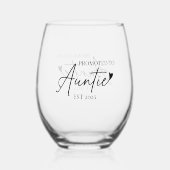 Gepromoveerd tot Tante EST Gift Wijnglas Zonder Voet (Achterkant)