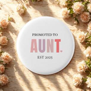 Gepromoveerd tot Tante EST Year Gift Ronde Button 3,2 Cm