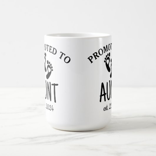 Gepromoveerd tot tante / geboorte aankondiging chi koffiemok (Center)