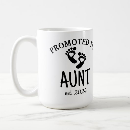 Gepromoveerd tot tante / geboorte aankondiging chi koffiemok (Links)