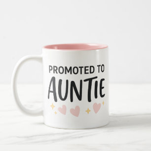 Gepromoveerd tot tante Schattigee aankondiging Tweekleurige Koffiemok