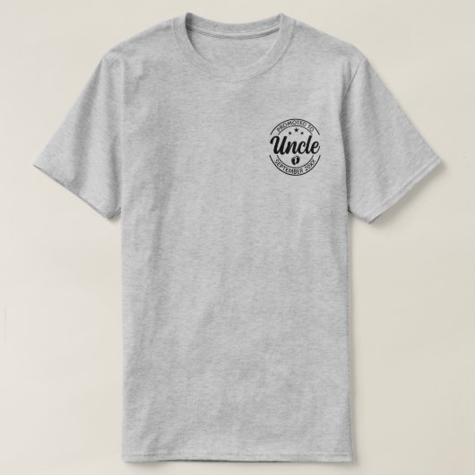 Gepromoveerd tot Uncle Custom Zwangerschap Aankond T-shirt (Design voorkant)