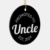 Gepromoveerd tot Uncle Est. 2024 I Keramisch Ornament (Rechts)