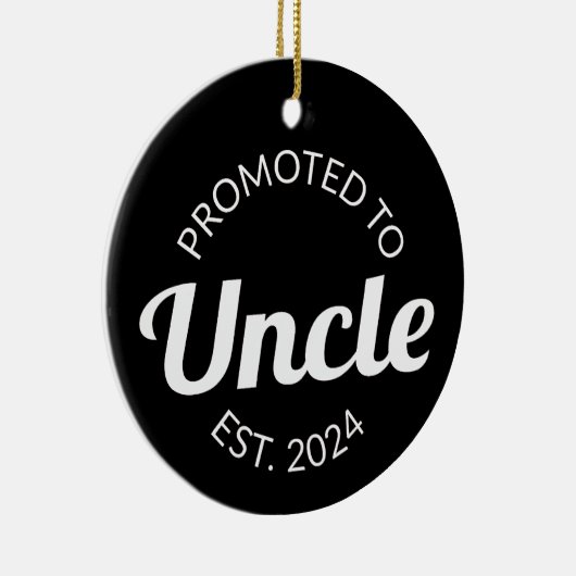 Gepromoveerd tot Uncle Est. 2024 I Keramisch Ornament (Rechts)