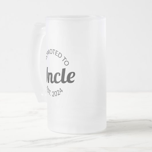 Gepromoveerd tot Uncle Est. 2024 I Matglas Bierpul (Voorkant links)