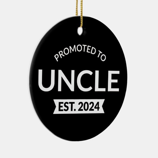 Gepromoveerd tot Uncle Est. 2024 II Keramisch Ornament (Rechts)