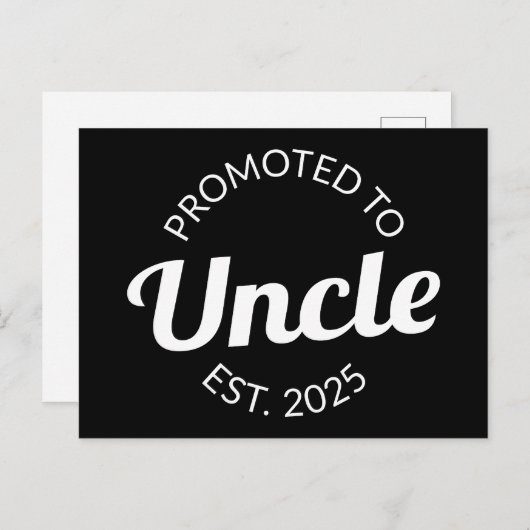 Gepromoveerd tot Uncle Est. 2025 I Briefkaart (Voorkant / Achterkant)