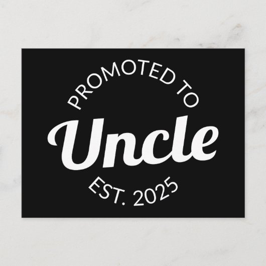 Gepromoveerd tot Uncle Est. 2025 I Briefkaart (Voorkant)