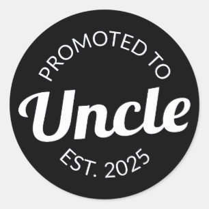 Gepromoveerd tot Uncle Est. 2025 I Ronde Sticker