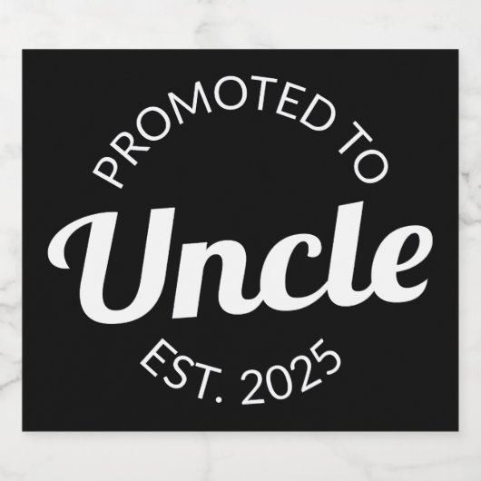 Gepromoveerd tot Uncle Est. 2025 I Sparkling Wijnetiket (Enkel label)