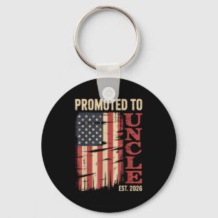 Gepromoveerd tot Uncle Est.2026 Nieuw familielid U Sleutelhanger