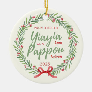 Gepromoveerd tot Yiayia & Pappou Gepersonaliseerd  Keramisch Ornament