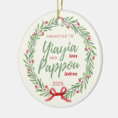 Gepromoveerd tot Yiayia & Pappou Gepersonaliseerd  Keramisch Ornament (Links)