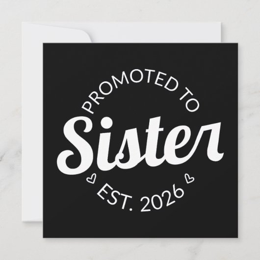 Gepromoveerd tot zuster Est. 2026 I Kaart (Voorkant)