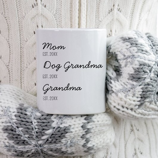 Gepromoveerd van grootouder hond naar nieuwe mense koffiemok