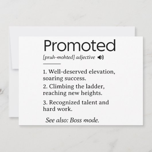 Gepromoveerde collega grappige definitie feestdagenkaart (Voorkant)