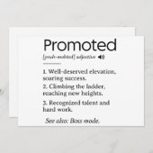 Gepromoveerde collega grappige definitie feestdagenkaart (Voorkant / Achterkant)