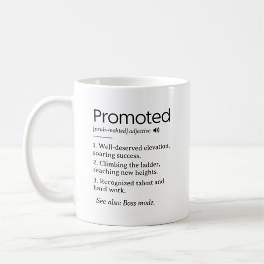 Gepromoveerde collega grappige definitie koffiemok (Links)