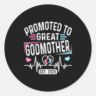 Gepromoveerde geweldige peettante Est vintage Ronde Sticker
