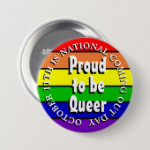 Gepruid om homo te worden, nationale komende dag ronde button 7,6 cm (Voorkant /achterkant)