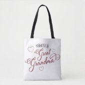 Gepruikt naar Grote Oma Faux met hart Tote Bag (Voorkant)