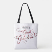 Gepruikt naar Grote Oma Faux met hart Tote Bag (Achterkant)