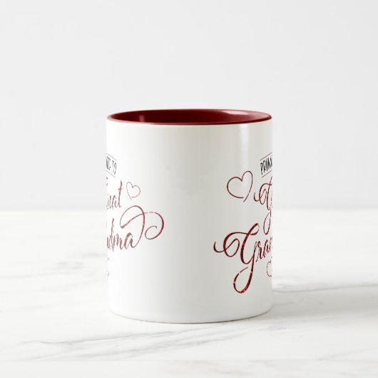 Gepruikt naar Grote Oma Faux met hart Tweekleurige Koffiemok (Center)