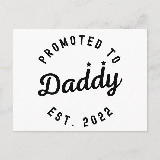 Gepruikt naar papa Est. 2022 Nieuw pap Aankondigingskaart (Voorkant)