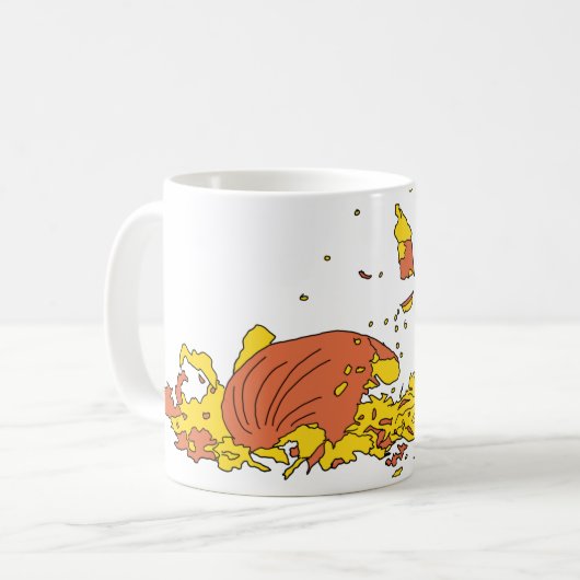 Gepruikte pompoen koffiemok (Voorkant links)