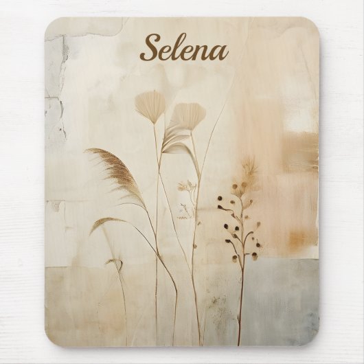 Gepruste bloemen en gras muismat (Voorkant)