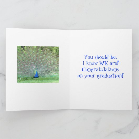Gepruteerd als een pacock/gefeliciteerd met Afstud Kaart (Binnen)